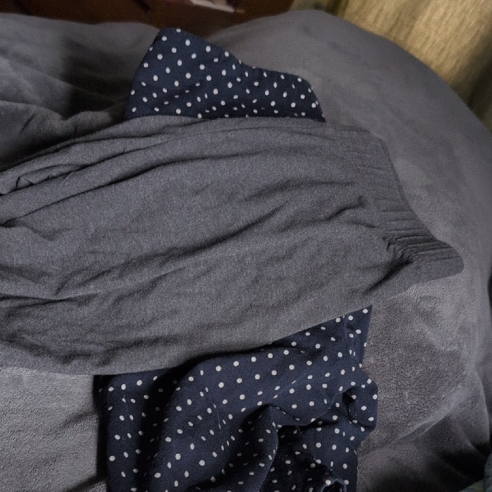 Two Pair Shorts Gray and Navy Polka Dot Shorts
